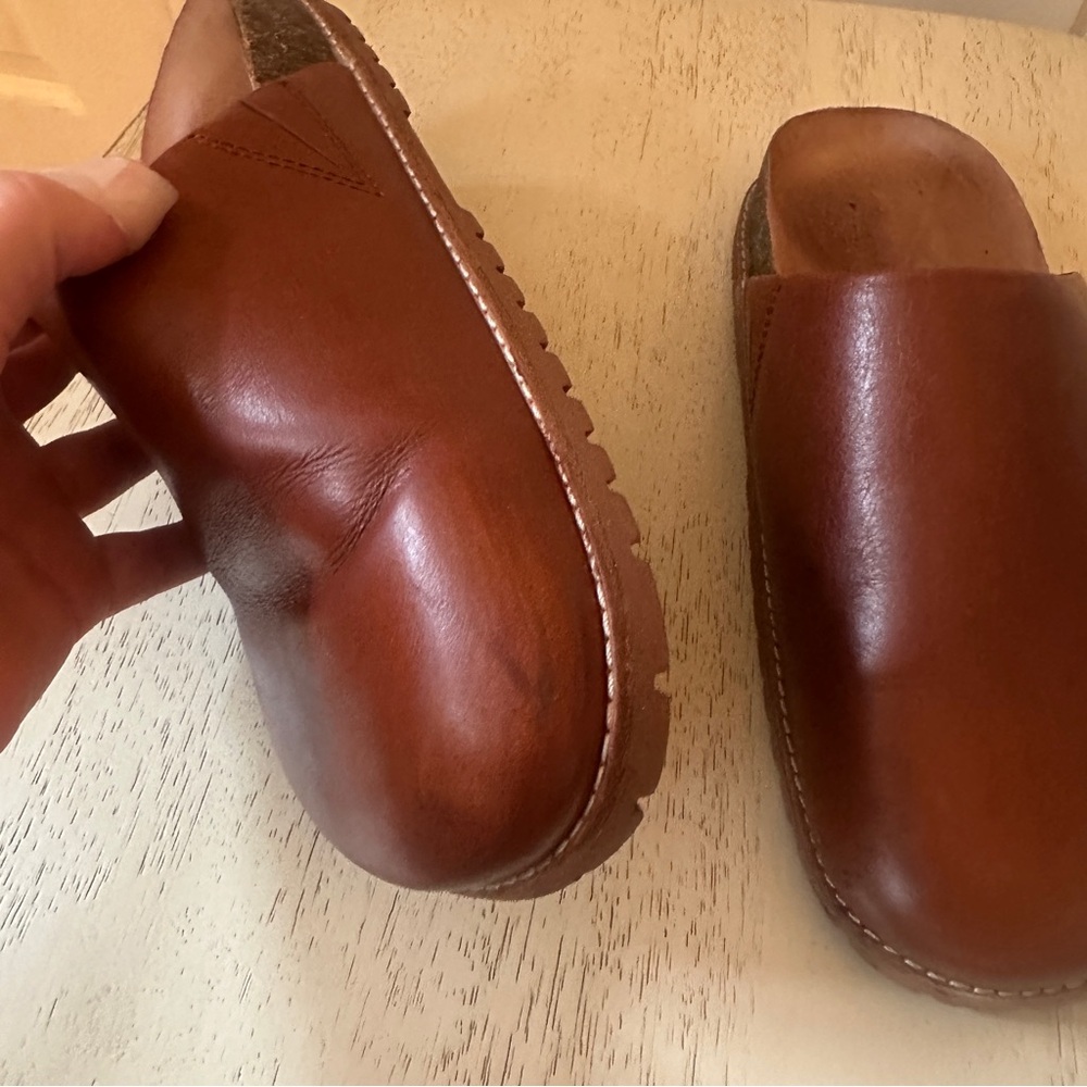 Madewell Brown Leather Clog Mules - Picture 5 of 10